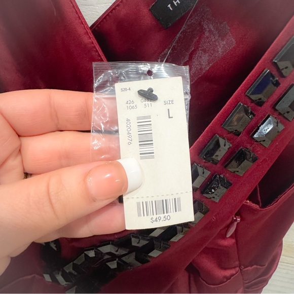 NWT The Limited silky embellished/ beaded ruched top ❤️ - Picture 6 of 8